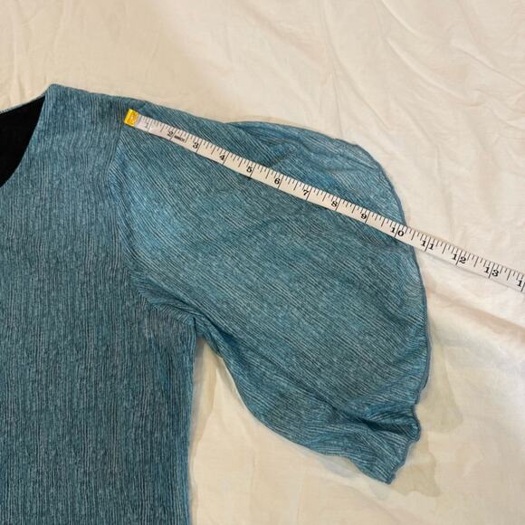 Ninedaily Blue Blouse with Tulip Flutter Sleeves and Relaxed Fit - Picture 8 of 11